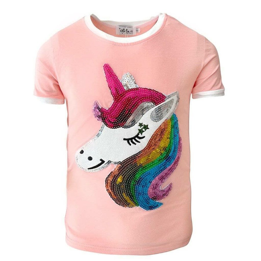 Girls * | Lola + The Boys New Arrivals Sleepy Unicorn Ringer Tee