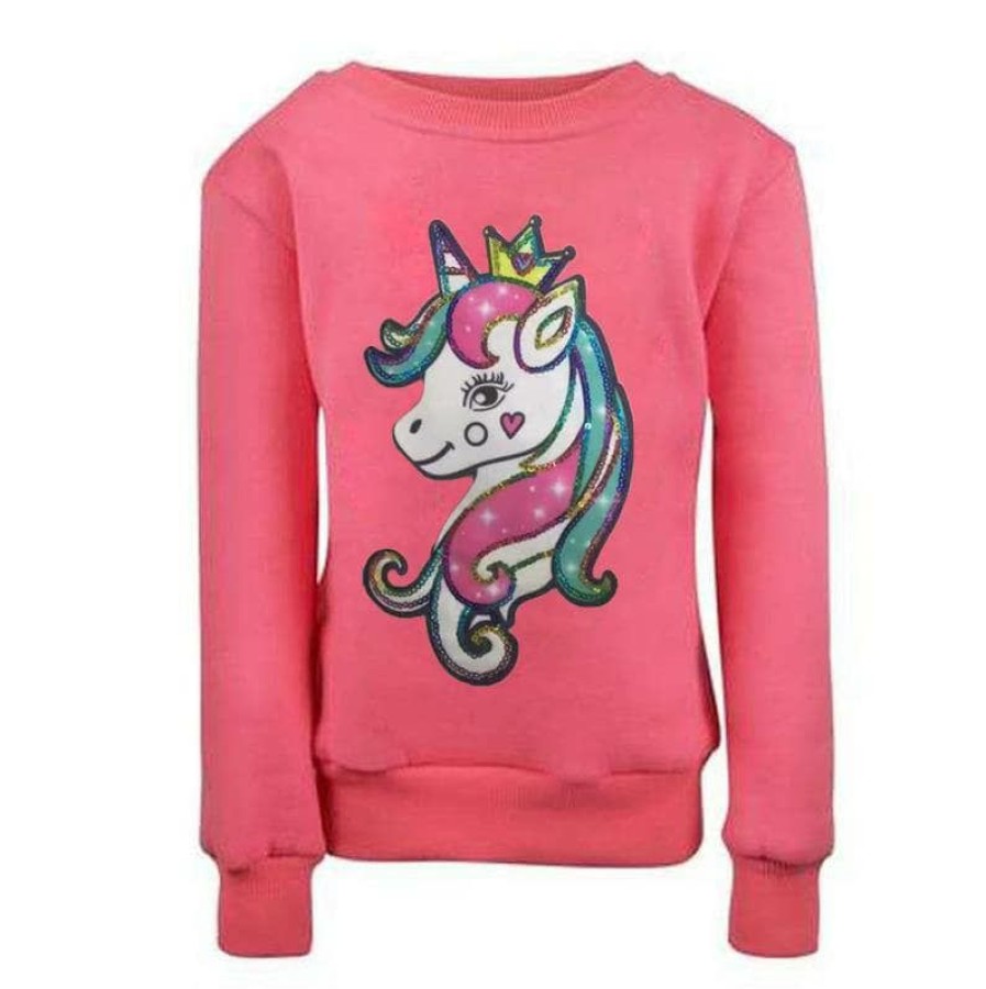 Girls * | Lola + The Boys Princess Unicorn Sweatshirt New Arrivals