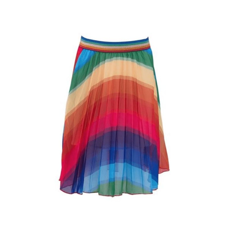 Girls * | Lola + The Boys Rainbow Twirl Midi Skirt