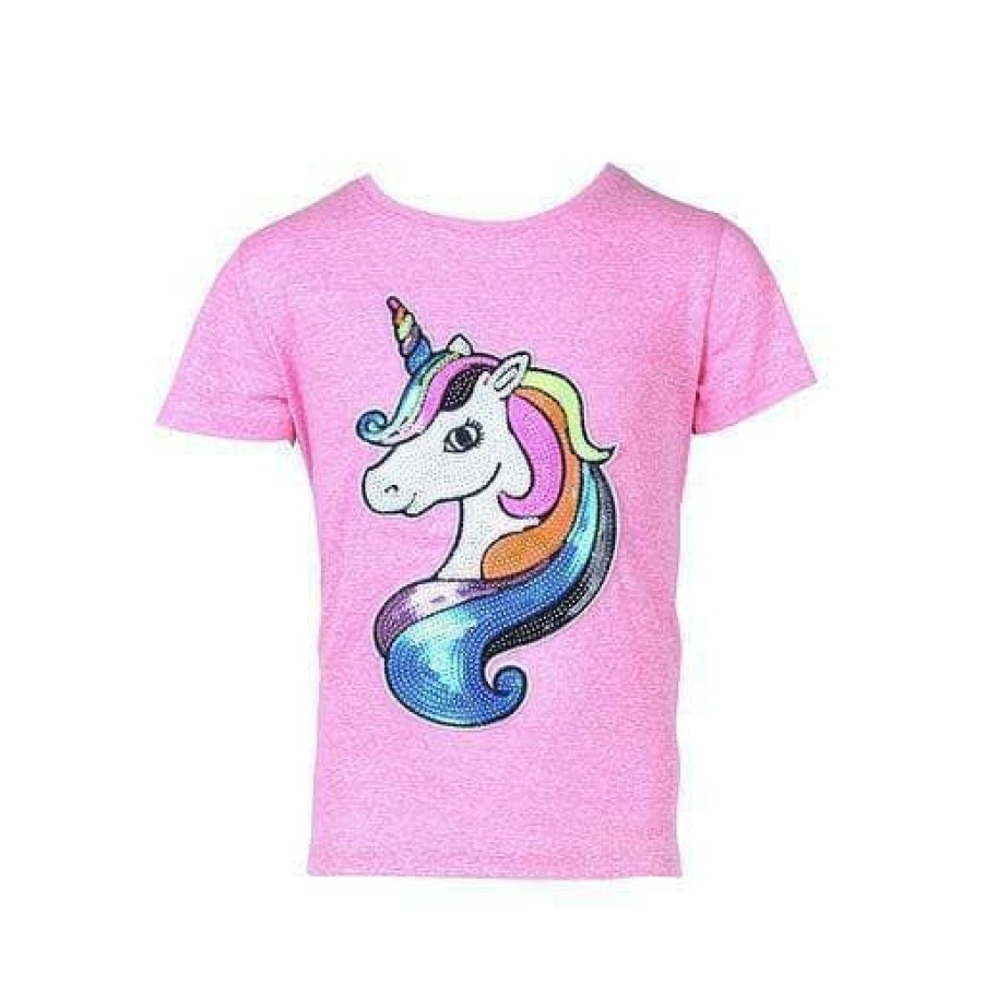 Girls * | Lola + The Boys Girls Neon Unicorn Sequin T-Shirt