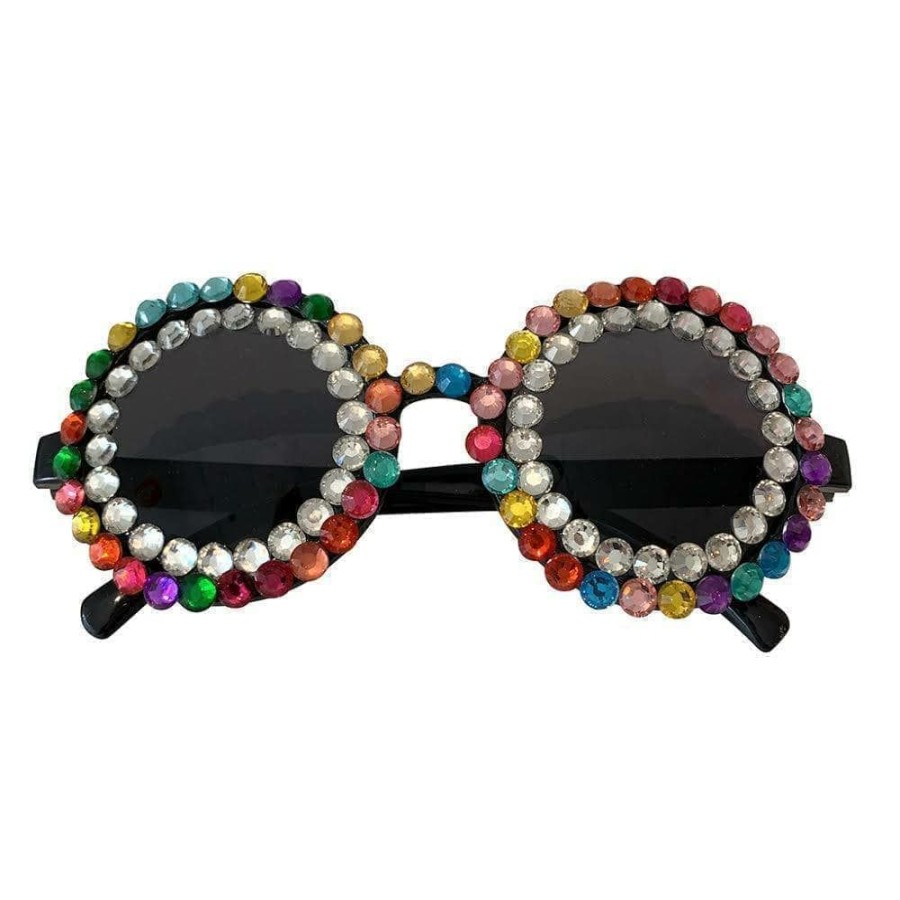 Accessories * | Lola + The Boys Double Crystal Sunglasses Rainbow