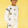 Boys * | Lola & The Boys New Arrivals Varsity Patch Jogger Set Cream