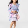 Girls * | Lola + The Boys Tie Dye Ruffle Dress Long Sleeve Girls