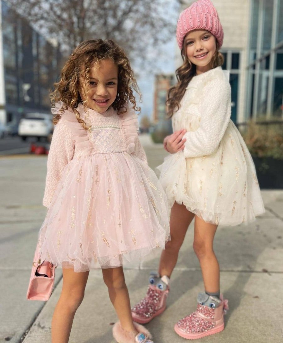 Girls * | Lola + The Boys Girls Snow Angel Dress