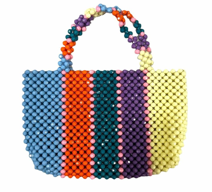 Accessories * | Lola + The Boys Girls Beaded Rainbow Purse