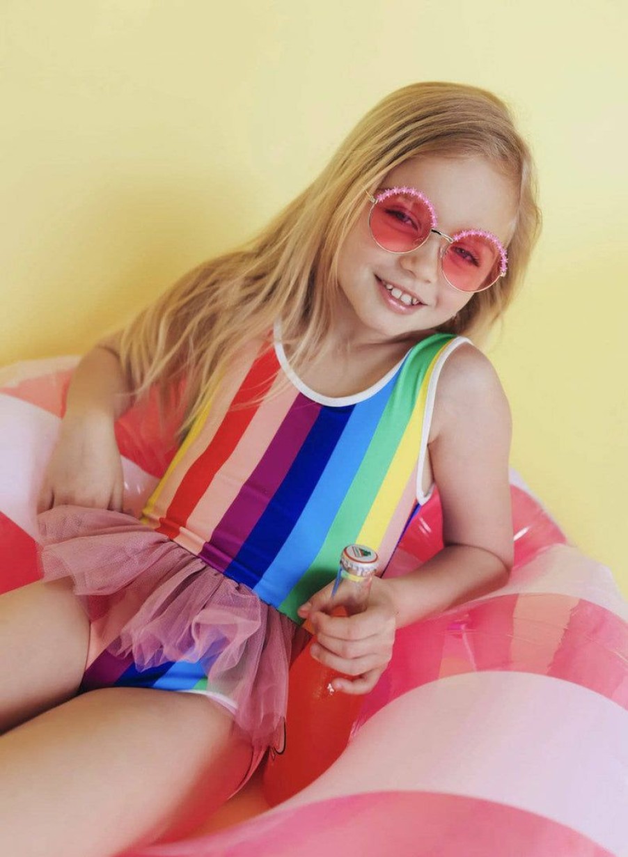 Girls * | Lola & The Boys Rainbow Tutu Swimsuit