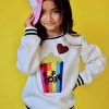 Girls * | Lola + The Boys Girls I Love Popcorn Sweatshirt