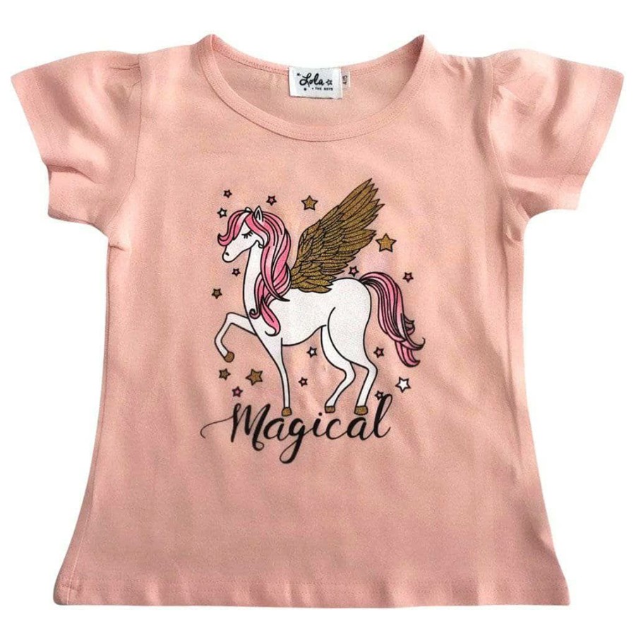 Girls * | Lola + The Boys Magical Glitter Unicorn Tee