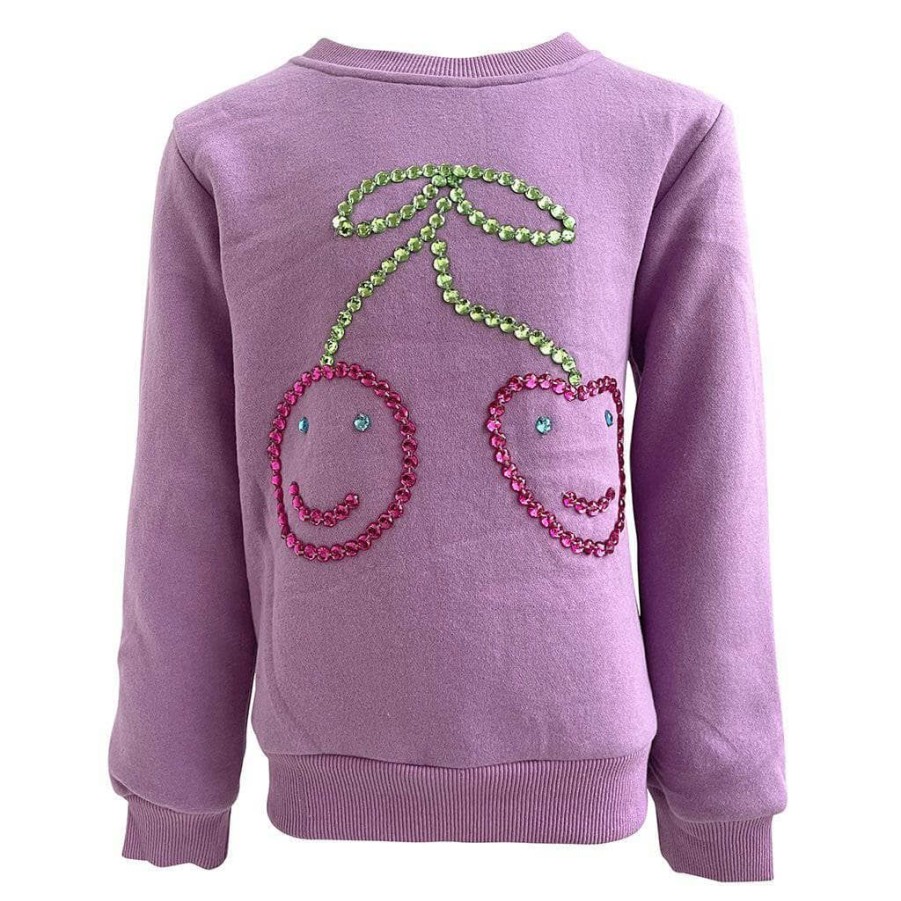 Girls * | Lola & The Boys Happy Cherry Gem Sweatshirt New Arrivals