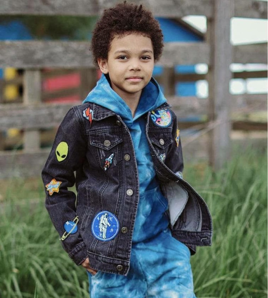 Boys * | Lola + The Boys Interstellar Patched Denim Jacket