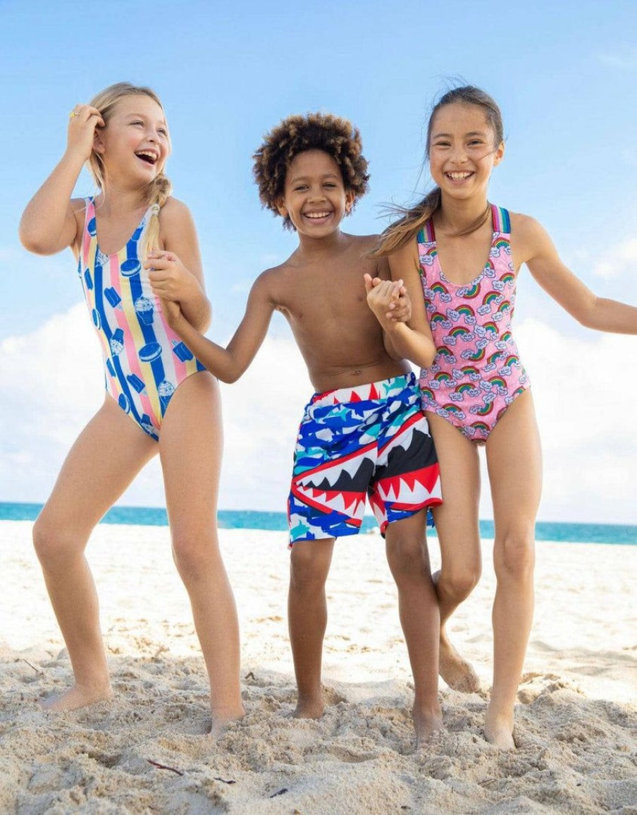 Boys * | Lola + The Boys Shark Bite Swim Trunks