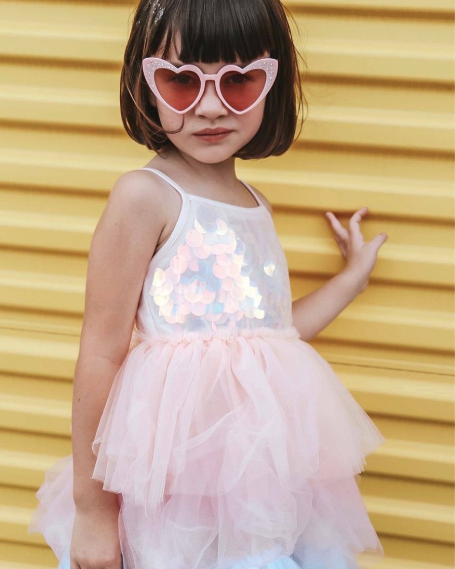 Girls * | Lola + The Boys Paillette Ombre Tutu Dress