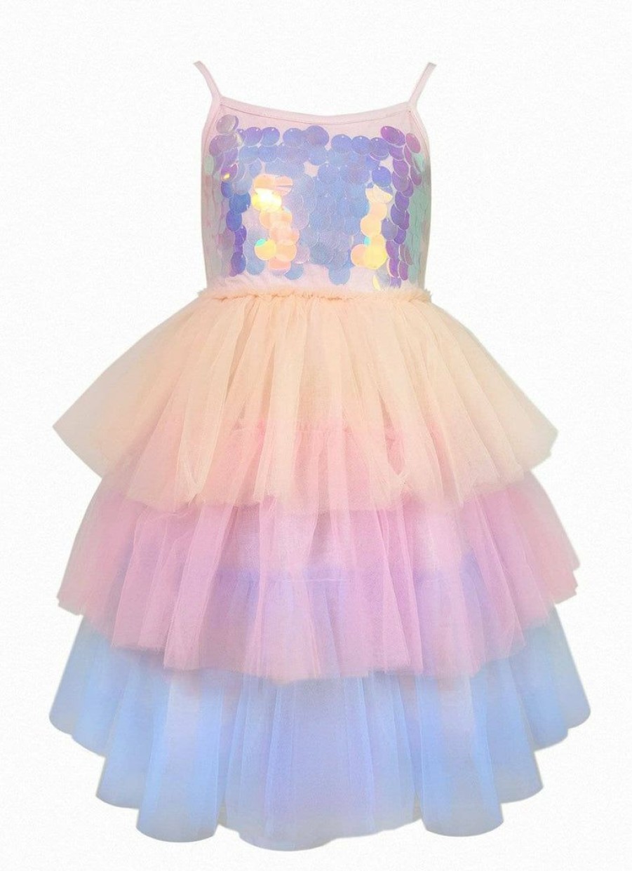 Girls * | Lola + The Boys Paillette Ombre Tutu Dress