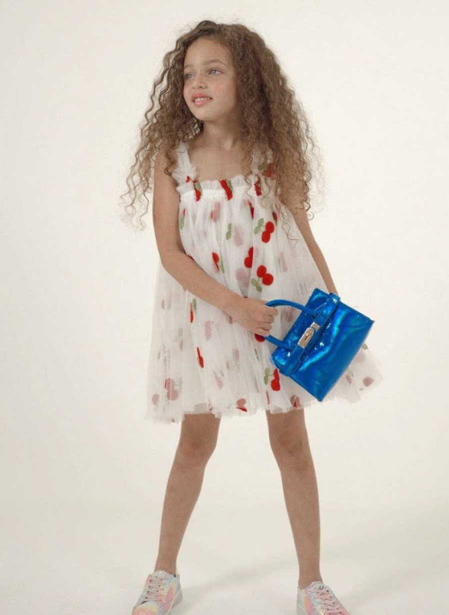 Girls * | Lola + The Boys Girls Cherry Berry Tulle Dress