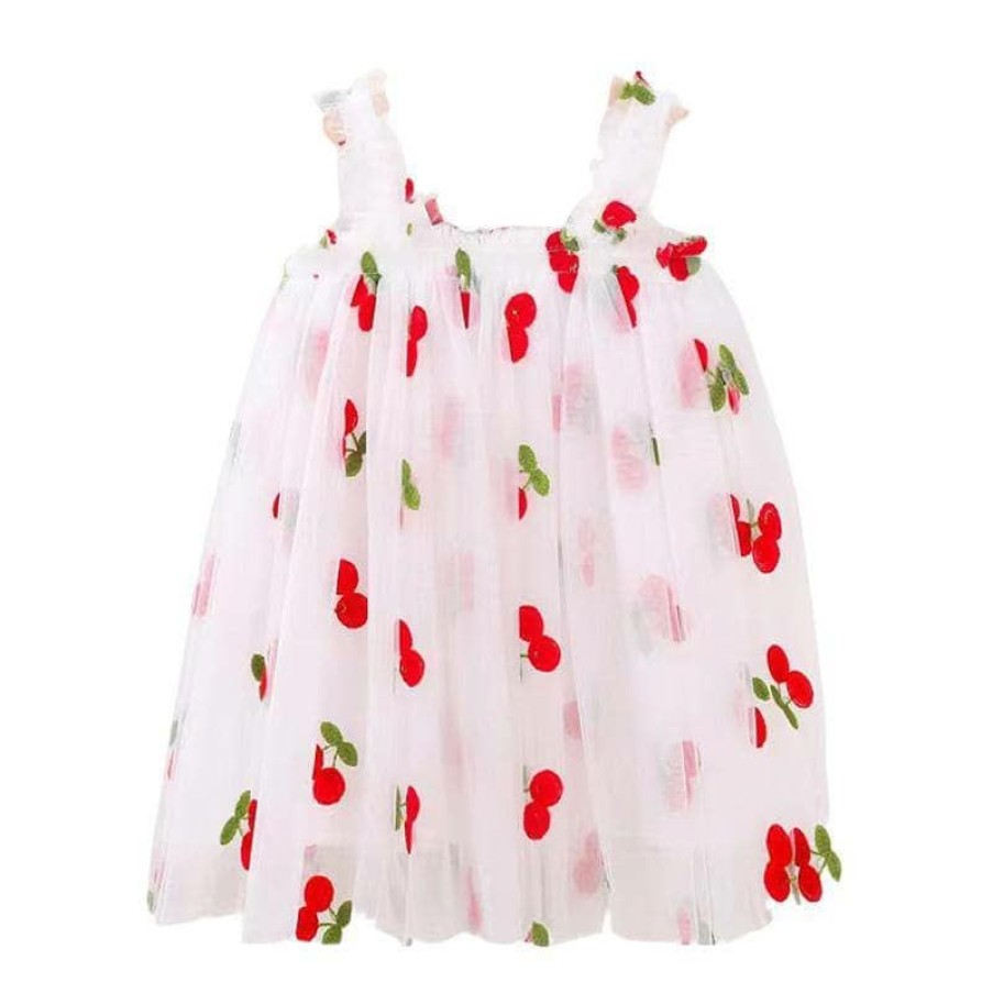 Girls * | Lola + The Boys Girls Cherry Berry Tulle Dress