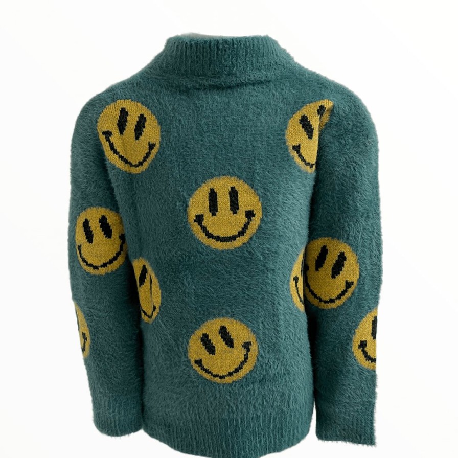 Girls * | Lola + The Boys Happy Emoji Sweater