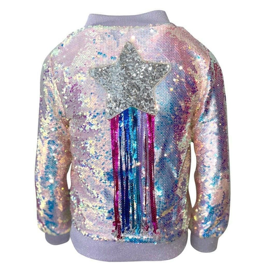 Girls * | Lola + The Boys Shooting Star Sequin Bomber Girls