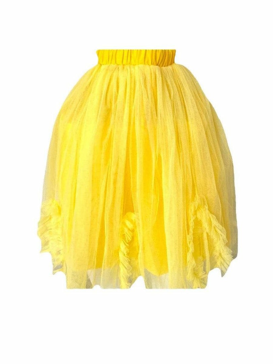 Girls * | Lola + The Boys Sunny Tulle Ruffle Midi Skirt New Arrivals