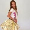 Girls * | Lola + The Boys Goldie Foil Skirt