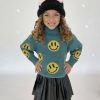 Girls * | Lola + The Boys Unlimited Yellow Smiles Sweater New Arrivals