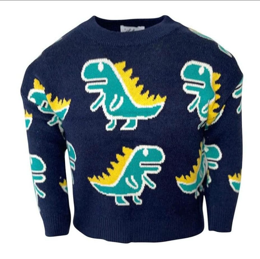 Boys * | Lola + The Boys Dancing Dino Sweatshirt New Arrivals