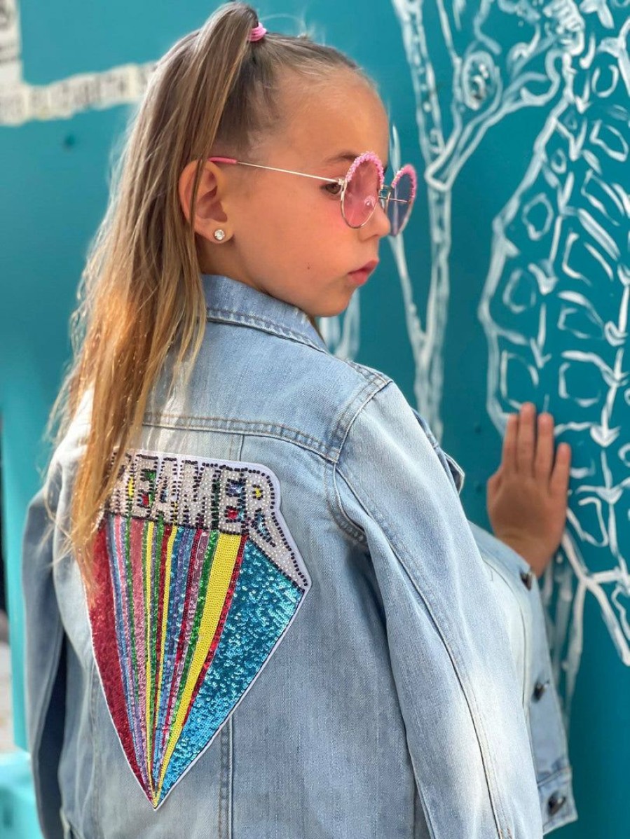 Girls * | Lola & The Boys Beaded Dreamer Denim Jacket Girls