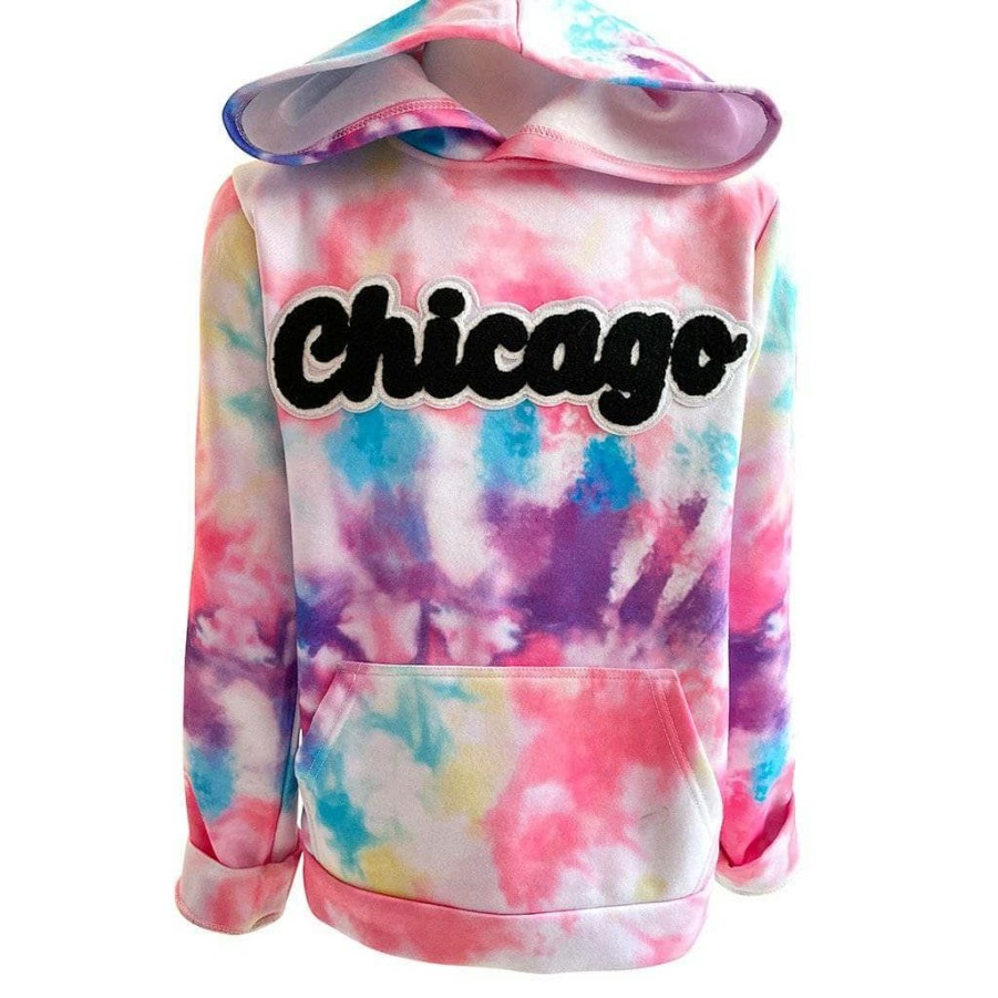 Girls * | Lola + The Boys Chicago Tie Dye Hoodie Girls