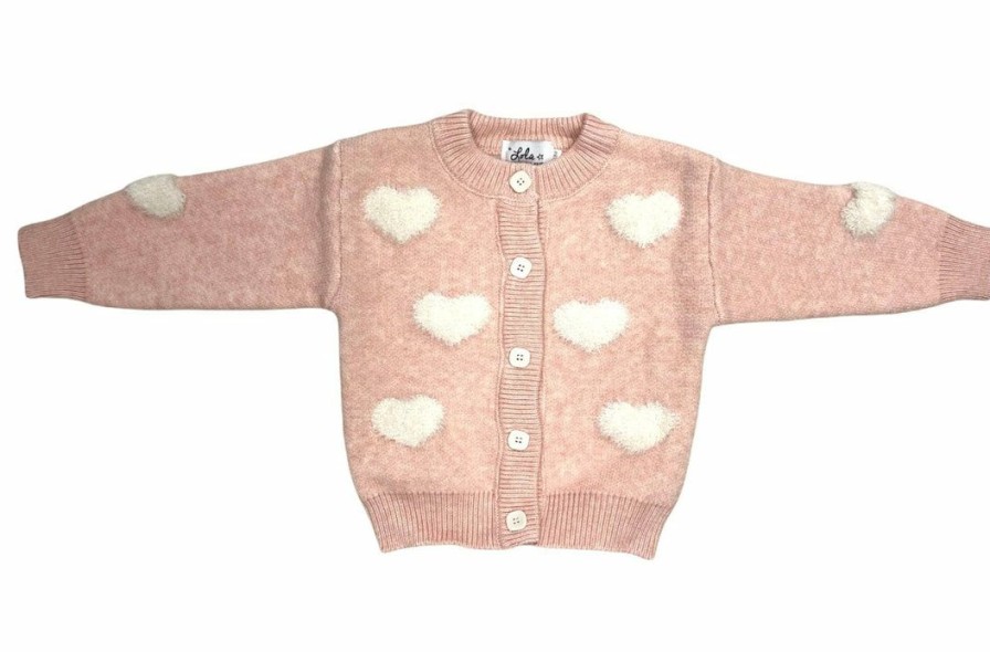 Girls * | Lola + The Boys Sweetheart Cardigan New Arrivals