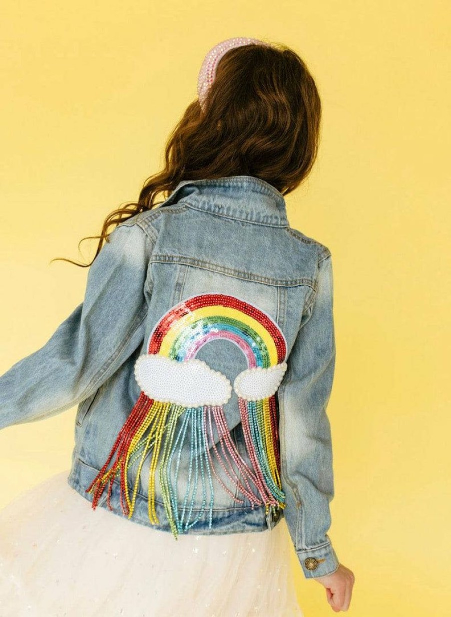 Girls * | Lola + The Boys Crystal Rain Denim Jacket New Arrivals