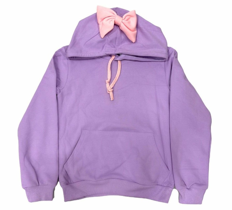 Girls * | Lola + The Boys New Arrivals Lavender Bow Hoodie