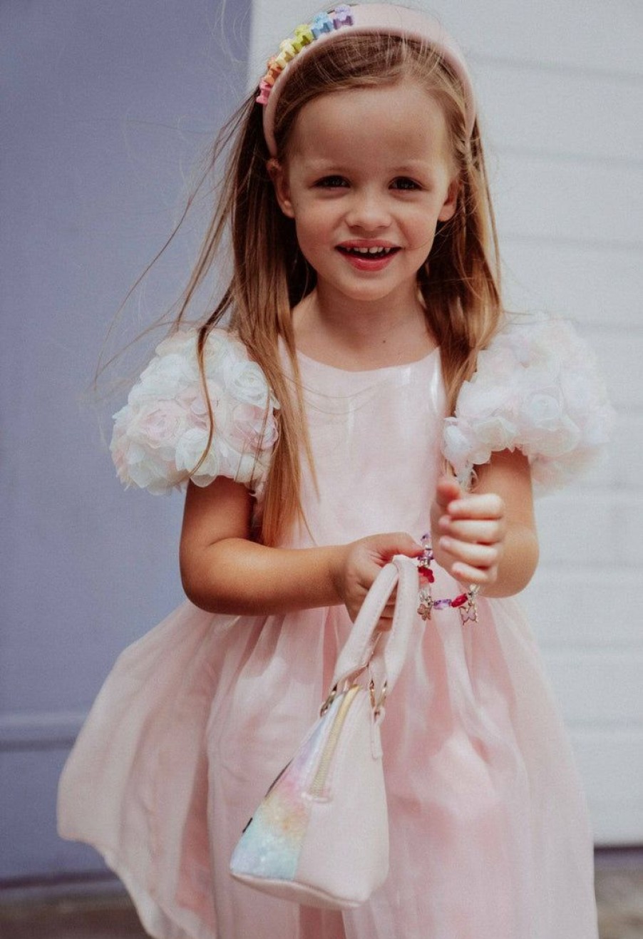 Girls * | Lola + The Boys New Arrivals Rosie Shimmer Satin Dress