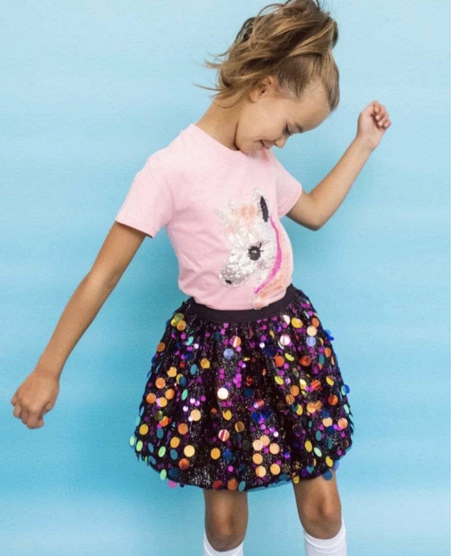 Girls * | Lola + The Boys Midnight Pailette Skirt