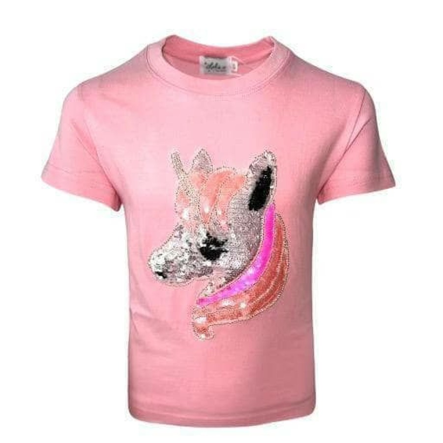 Girls * | Lola + The Boys Girls Fancy Unicorn Sequin Tee