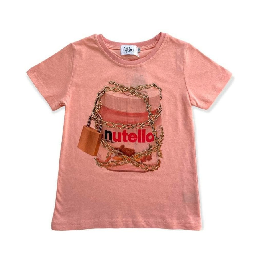 Girls * | Lola + The Boys Forbidden Nutella T-Shirt Pink New Arrivals