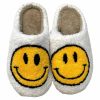 Girls * | Lola + The Boys White Smiley Slippers