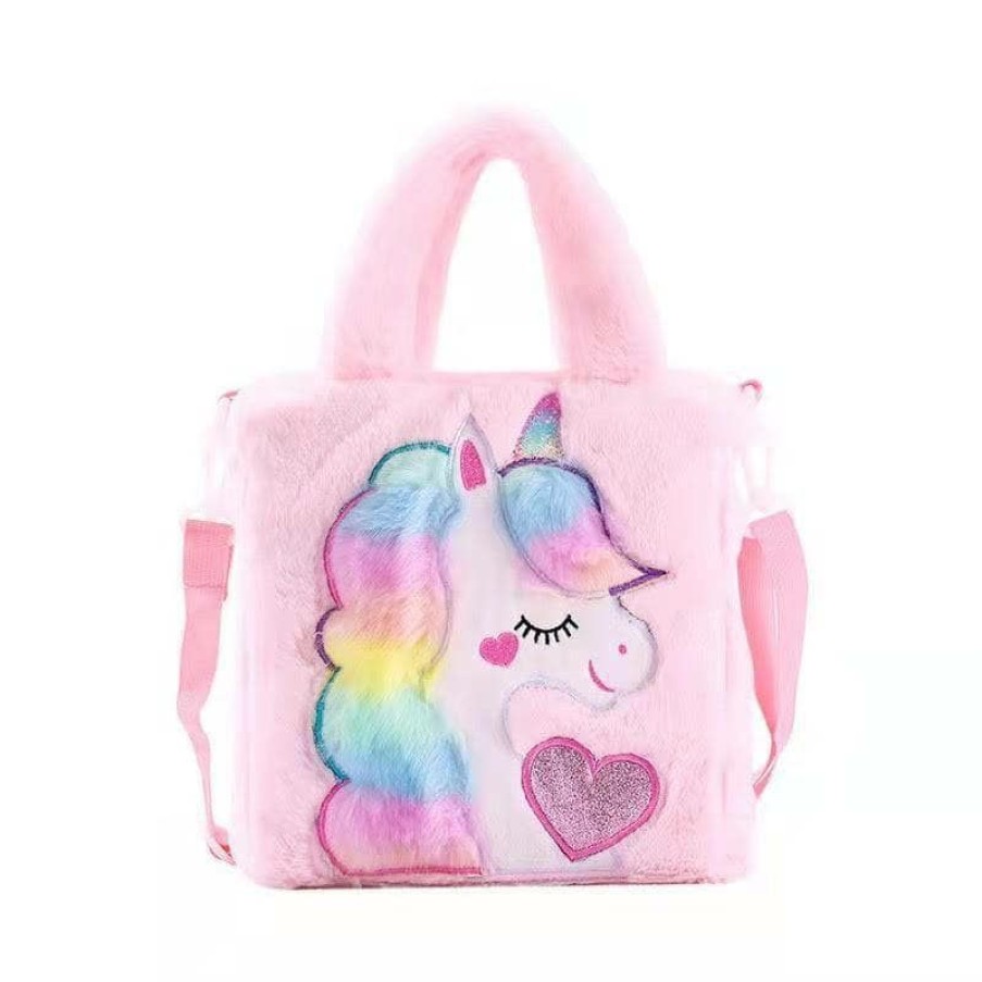 Accessories * | Lola + The Boys New Arrivals Unicorn Love Fuzzy Purse