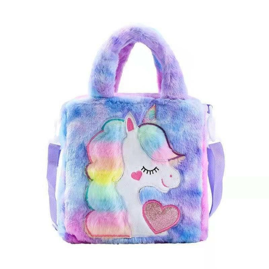 Accessories * | Lola + The Boys New Arrivals Unicorn Love Fuzzy Purse