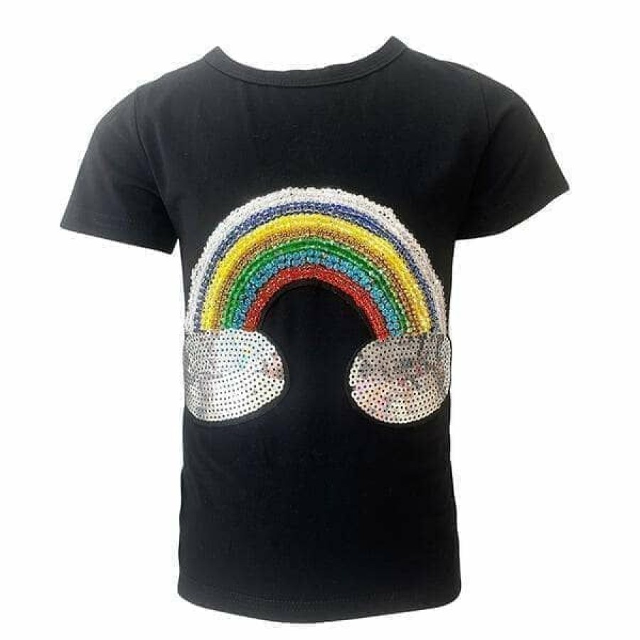 Girls * | Lola + The Boys Beaded Rainbow Sequin T-Shirt