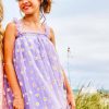 Girls * | Lola + The Boys Daisy Lavender Tulle Dress Girls