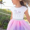 Girls * | Lola + The Boys Crystal Unicorn Tutu Dress