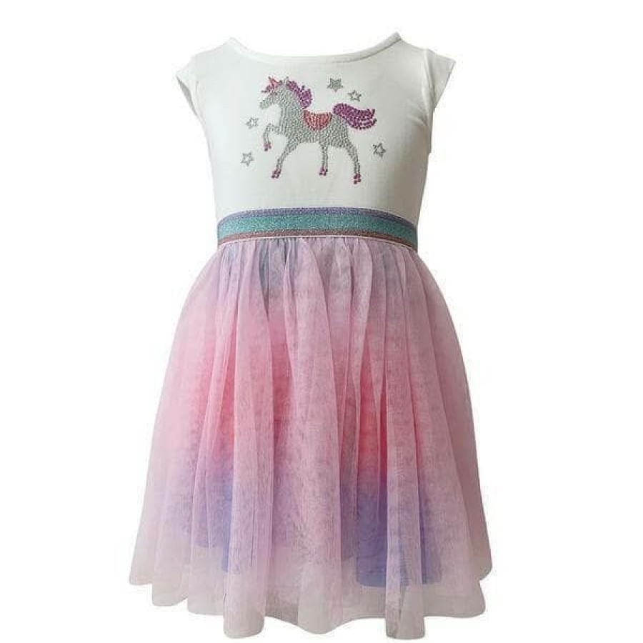 Girls * | Lola + The Boys Crystal Unicorn Tutu Dress