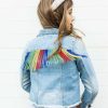 Girls * | Lola + The Boys Crystal Rainbow Tassel Denim