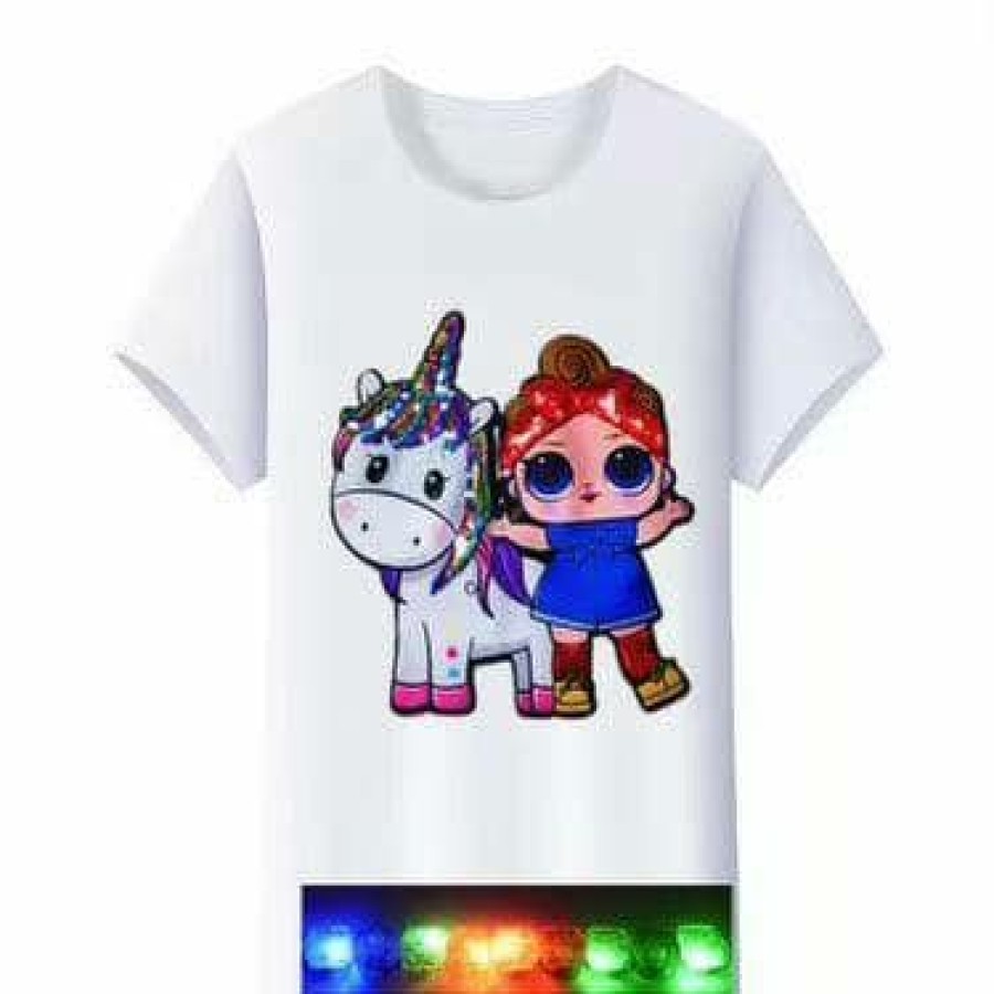 Girls * | Lola + The Boys Led Rainbow Doll Tees