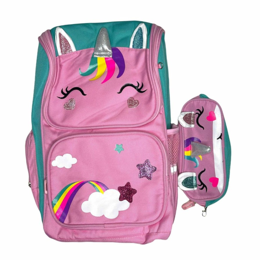 Accessories * | Lola + The Boys Happy Unicorn Stars Backpack+ Pencil Pouch New Arrivals