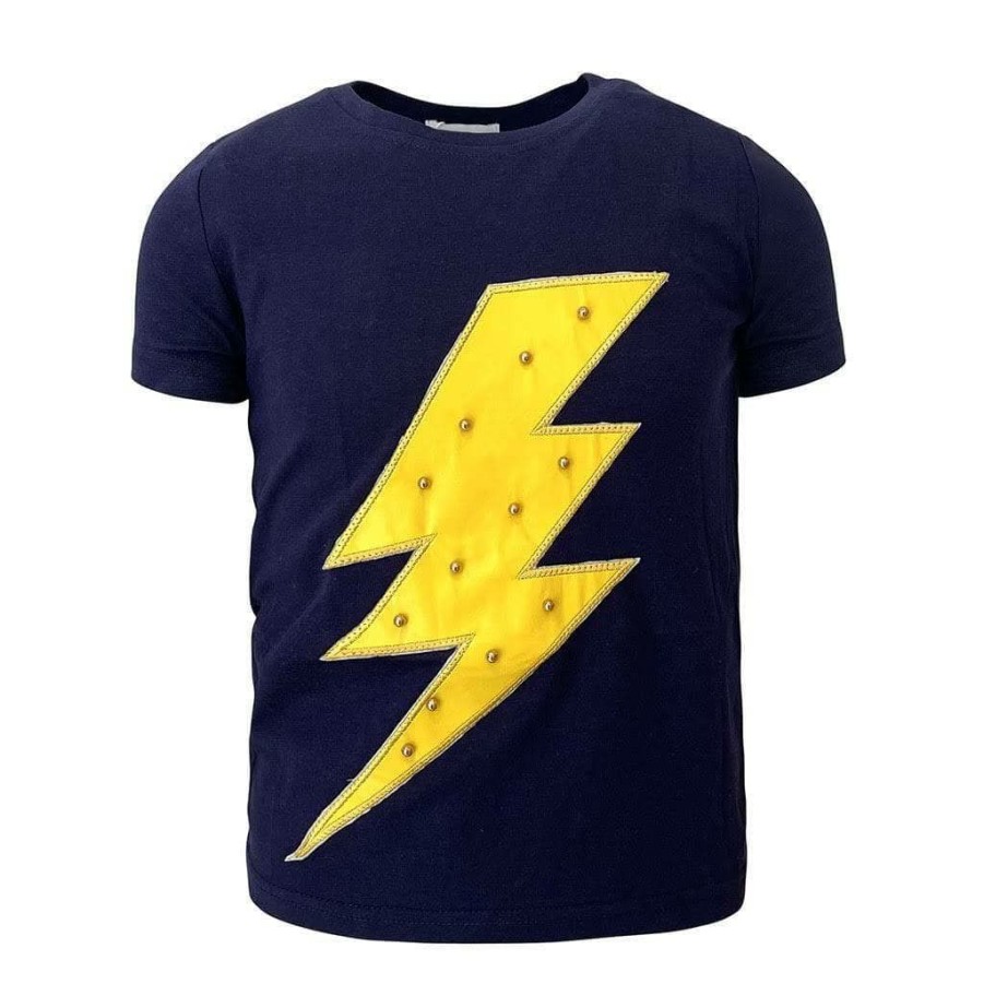 Girls * | Lola + The Boys Navy Bolt Tee