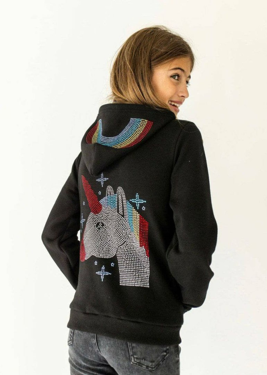 Girls * | Lola + The Boys Girls Wanderlust Crystal Unicorn Hoodie