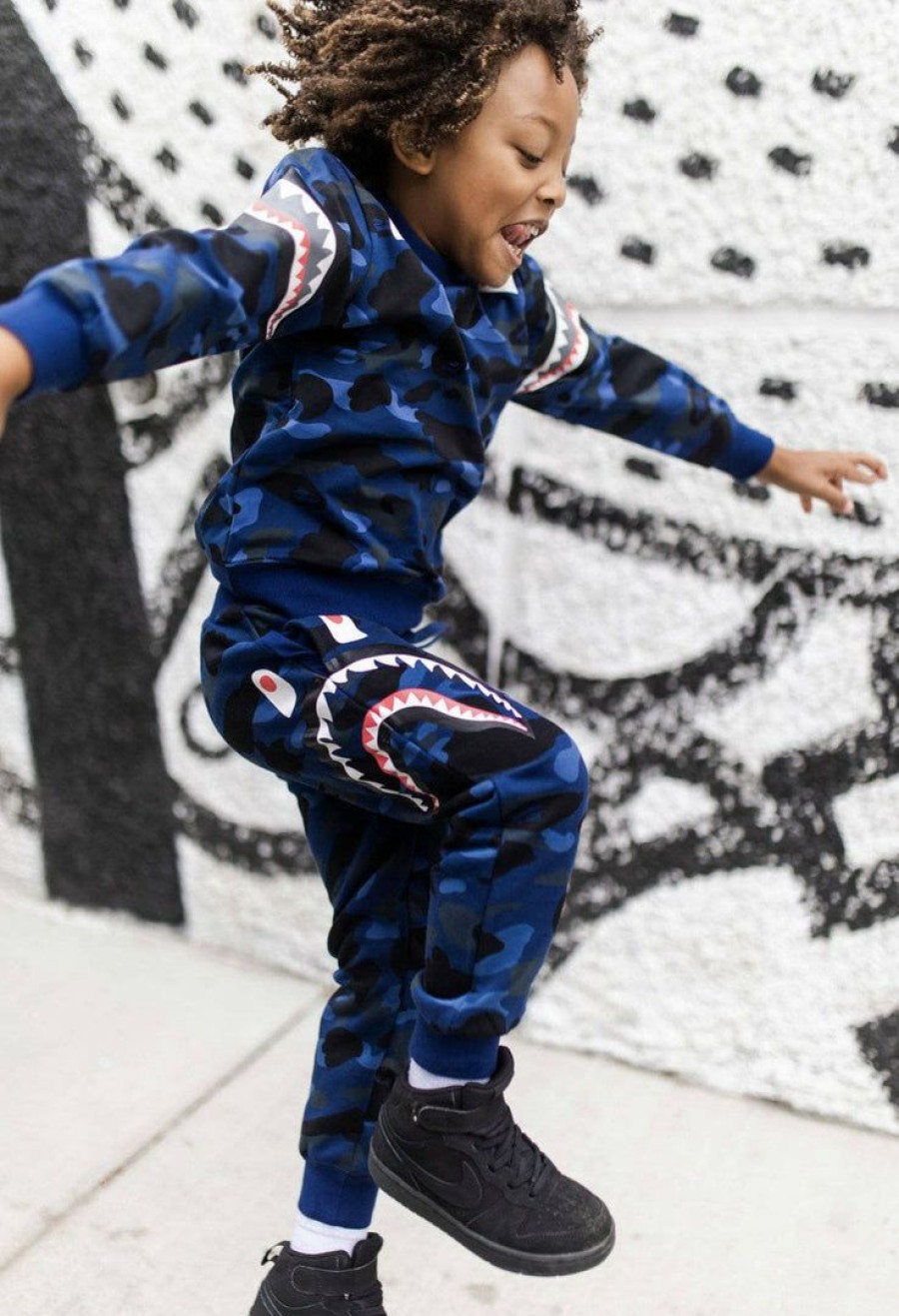 Boys * | Lola + The Boys Shark Boy Camo Jogger Set