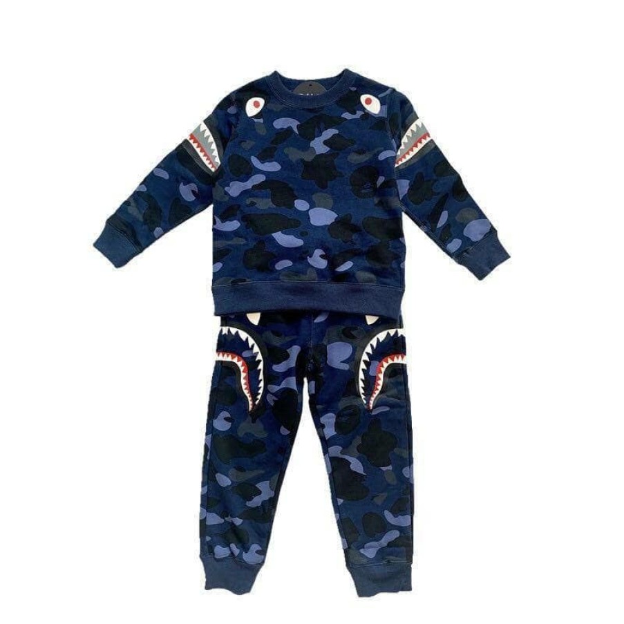 Boys * | Lola + The Boys Shark Boy Camo Jogger Set