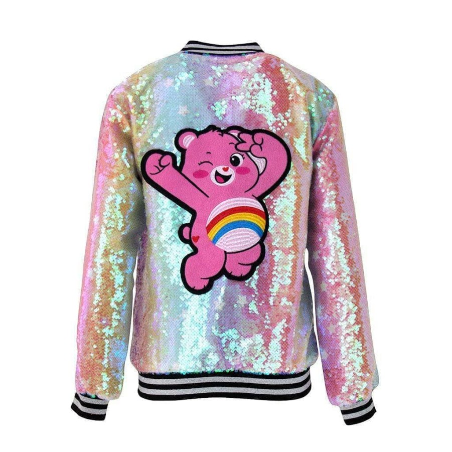 Girls * | Lola + The Boys Care Bears Cheer Bear Sequin Bomber New Arrivals