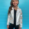 Girls * | Lola + The Boys Rainbow Beaded Heart Vegan Moto Girls